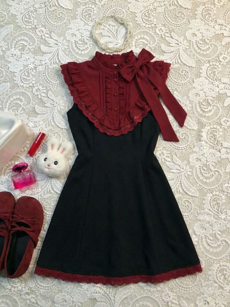 Turtleneck Knit 90S - Sweet Dresses Sleeveless Y2k 90s Lace