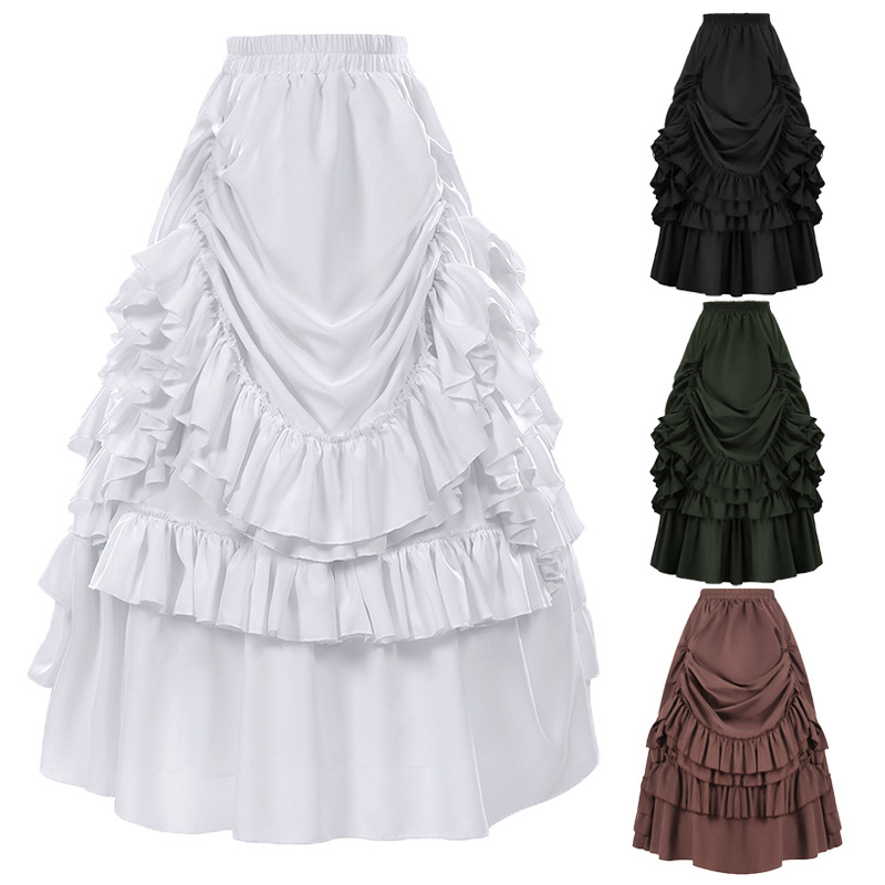 Vintage Victorian Fashion - Gothic Halloween Skirt Vintage Large Size