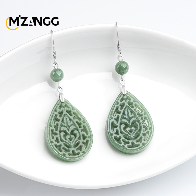 Natural Jadeite Vintage Hollow - огляд і ціна Vintage Fashion Earrings
