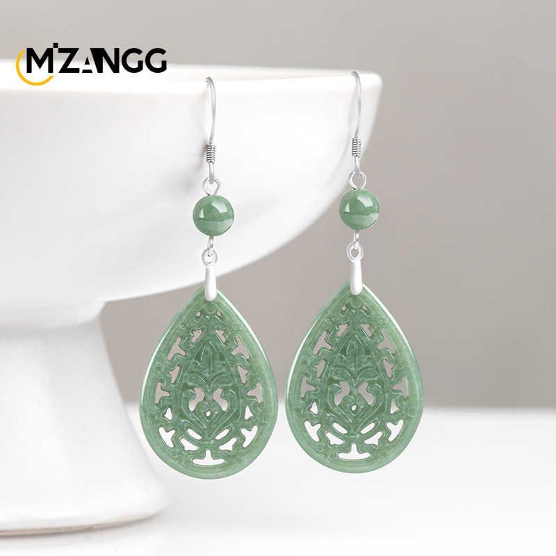 Natural Jadeite Vintage Hollow - огляд і ціна Vintage Fashion Earrings