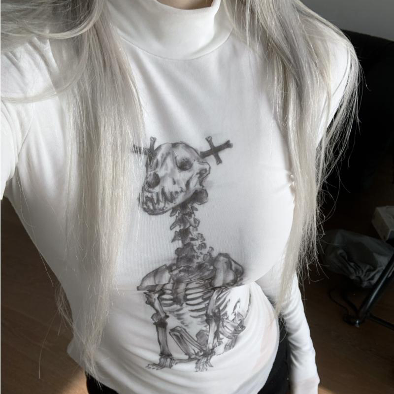 Skull Gothic slim Turtleneck s - огляд і ціна Turtleneck Knit 90S