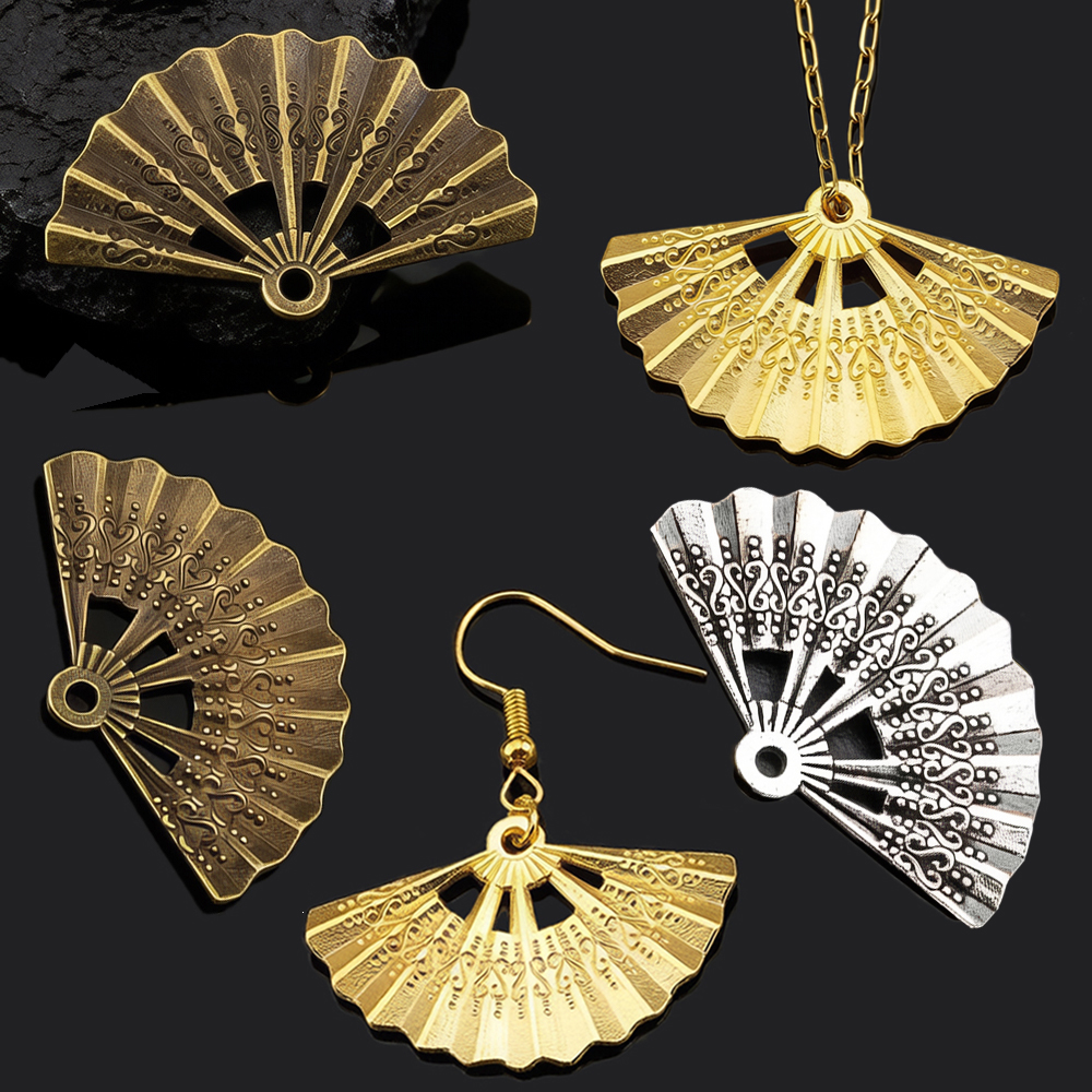 10pcs Vintage Charms Fan 21x33 - огляд і ціна Vintage Fashion Earrings