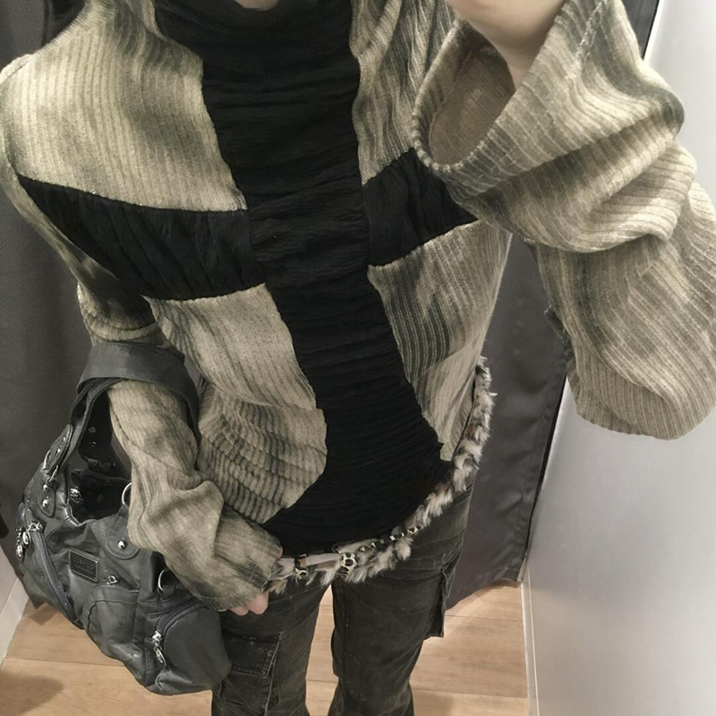 Goth Cross Subculture slim top - огляд і ціна Turtleneck Knit 90S