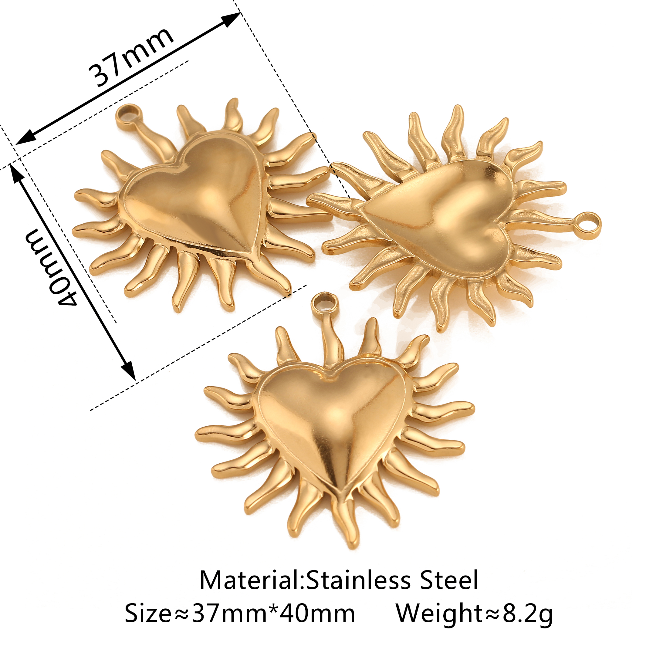 3Pcs Puffy Spike Heart Charm V - огляд і ціна Vintage Fashion Finds
