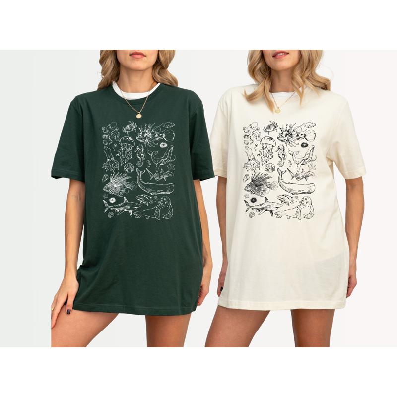 Vintage 90s Sea Animal T Shirt - огляд і ціна Turtleneck Knit 90S