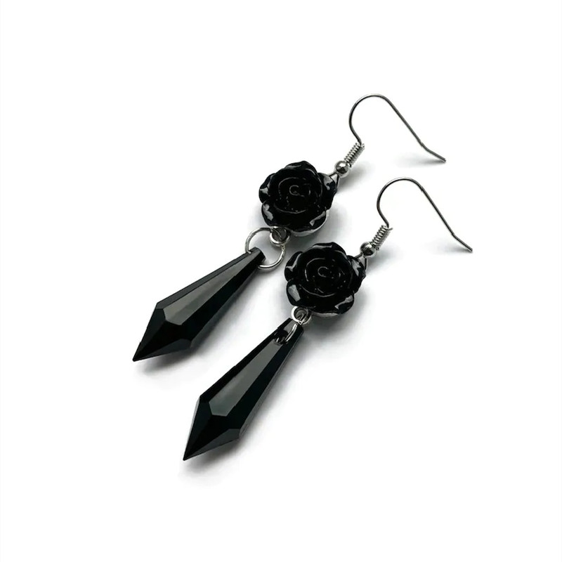 New Goth Black Rose Earrings w - огляд і ціна Vintage Victorian Fashion