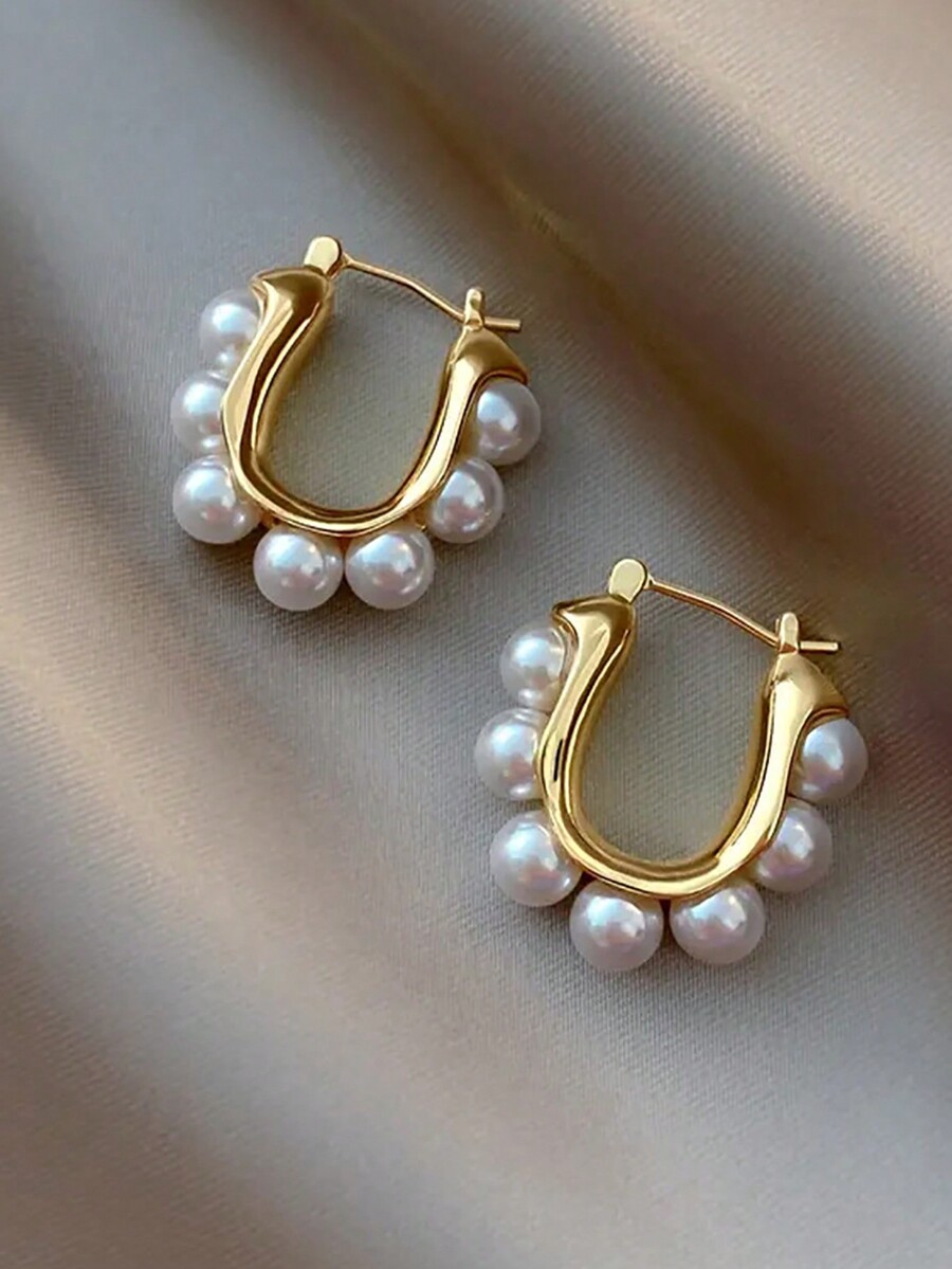 2pcs Vintage French Faux Pearl - огляд і ціна Vintage Fashion Earrings
