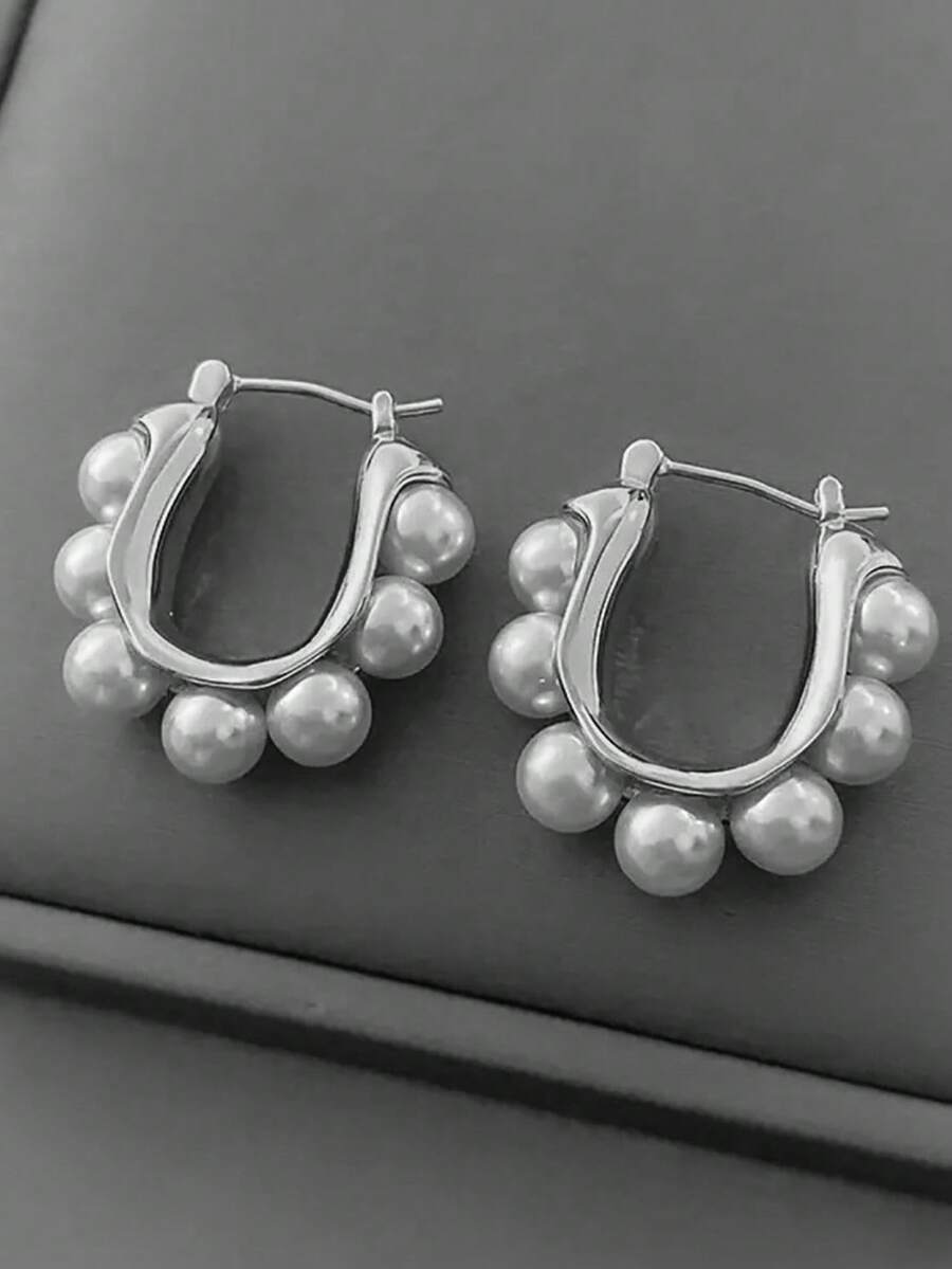 2pcs Vintage French Faux Pearl - огляд і ціна Vintage Fashion Earrings
