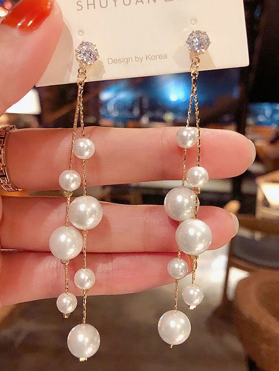 2pcs Vintage French Faux Pearl - огляд і ціна Vintage Fashion Earrings