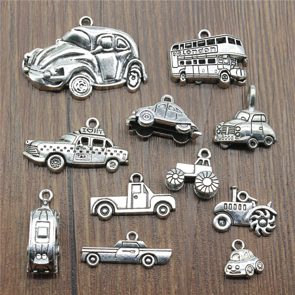 10pcs Antique Silver Color Car - огляд і ціна Vintage Fashion Finds
