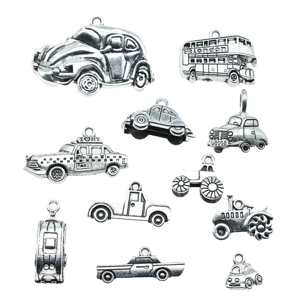 10pcs Antique Silver Color Car - огляд і ціна Vintage Fashion Finds