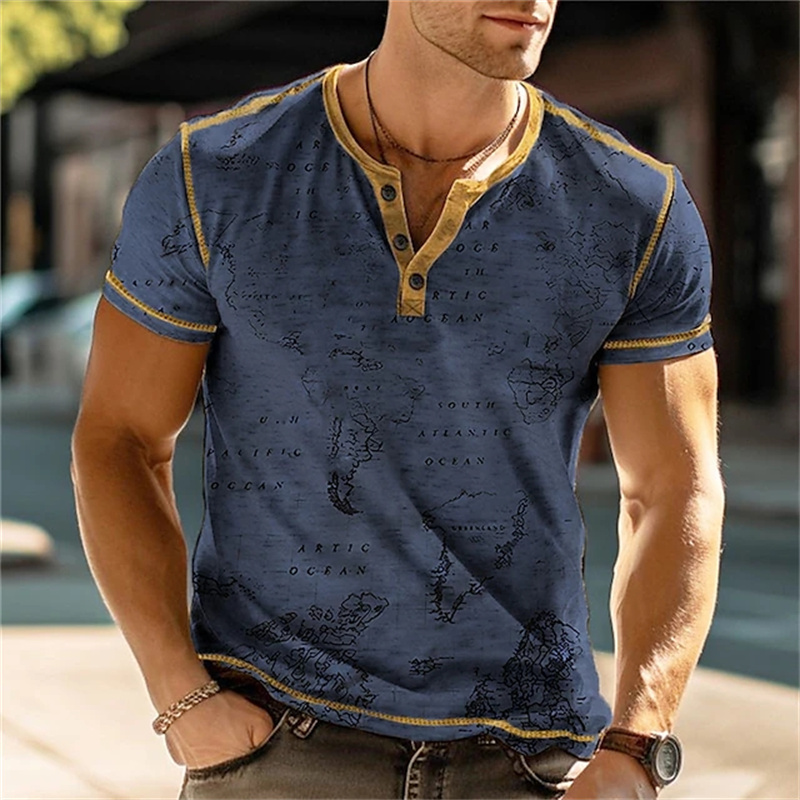 Men's Henry Shirts Funny 3D Pr - огляд і ціна Usa Vintage Fashion