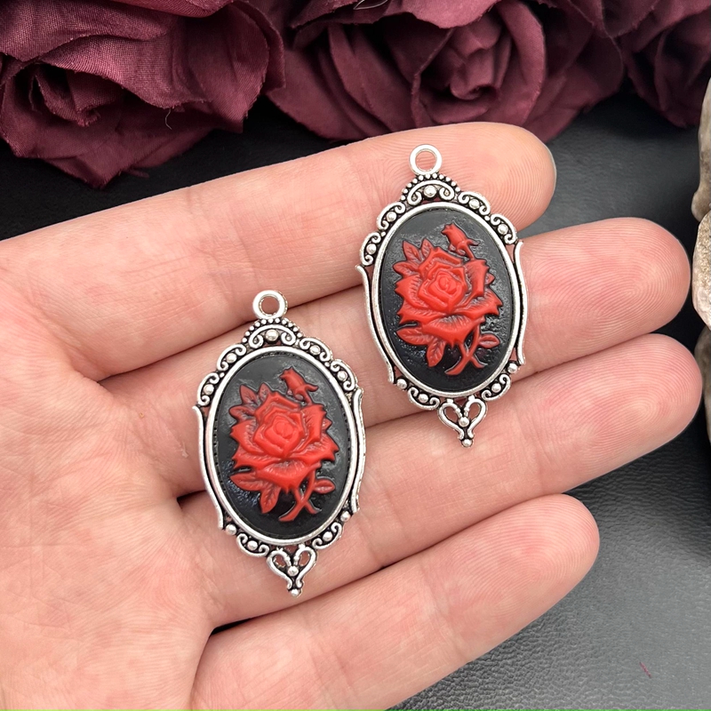4pcs Gothic Red Rose Cameo Cha - огляд і ціна Vintage Victorian Fashion