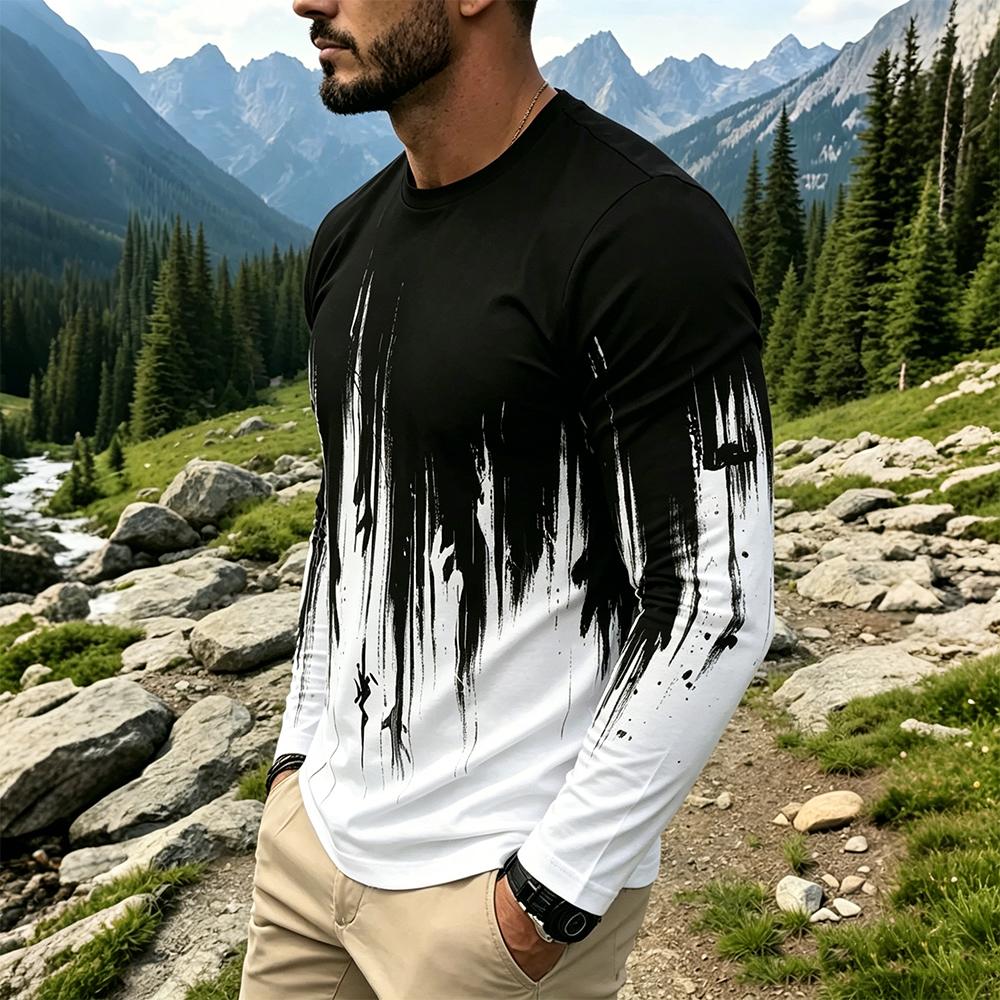Men's Gradient Ink Splash Long - огляд і ціна Usa Vintage Fashion